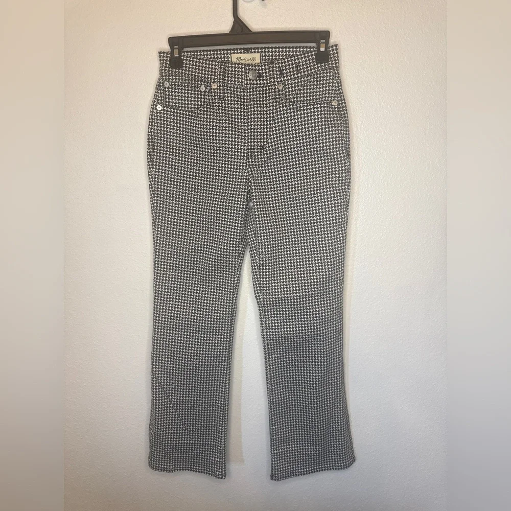 Madewell Green and Burgundy Houndstooth Pants - Picture 1 of 6